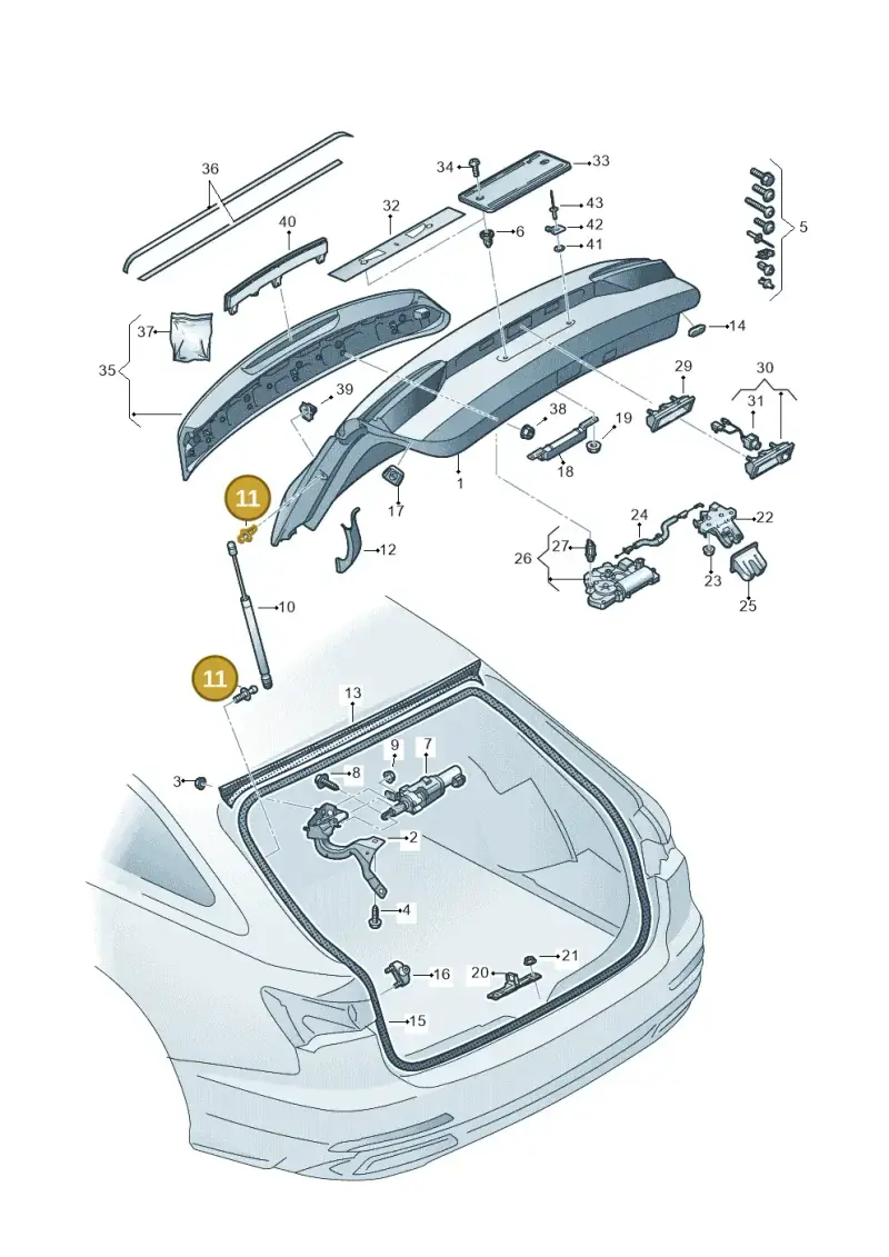 8J8827439 — Audi A6 2.0 (2018-) diagram 430827010, position 11