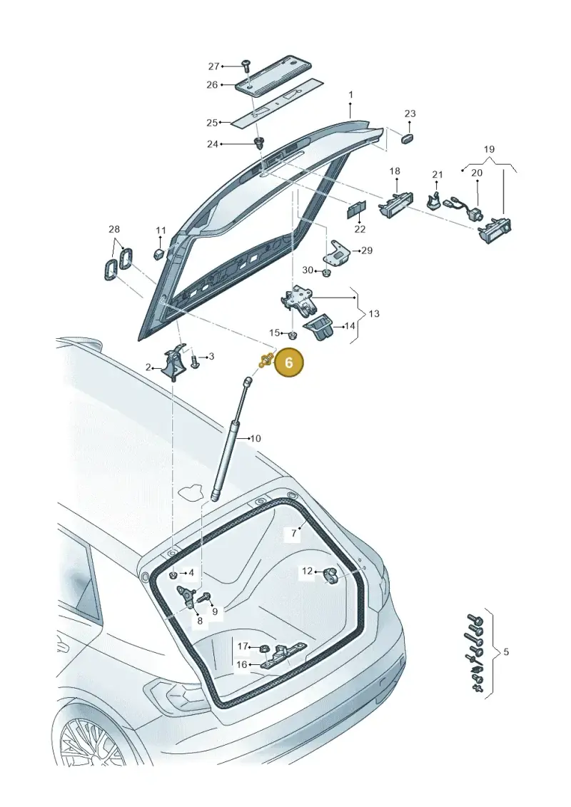 8J8827439 — Audi A1 sportback 1.0 (2018-) diagram 592827000, position 6