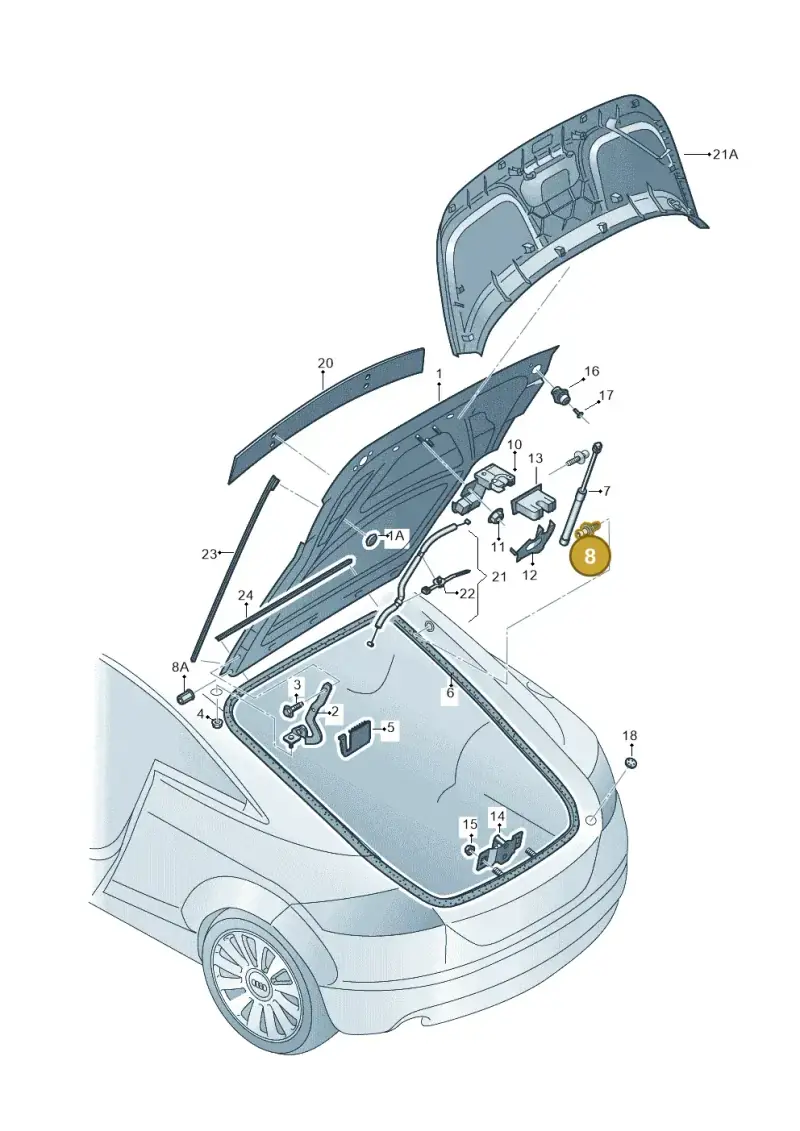 8J8827439D — Audi TT Coupe/Roadster 08> (2007-) diagram 609827000, position 8