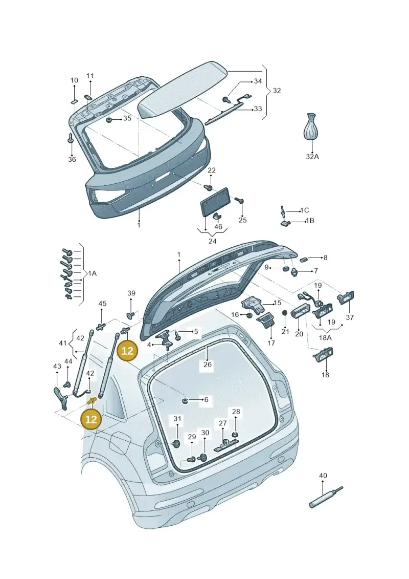 8J8827439D — Audi Q3 quattro 2.0 (2016-2019) diagram 895827000, position 12