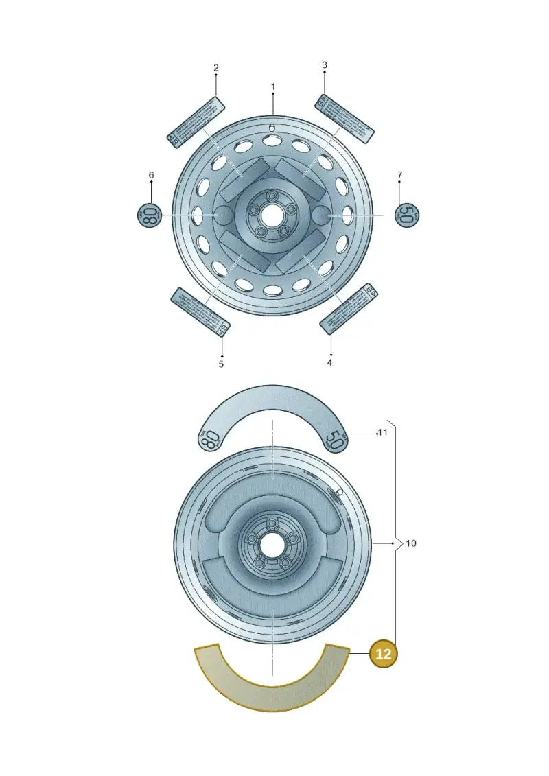 8K0010539B — Audi Q3 1.4 (2012-2016) diagram 708601100, position 12