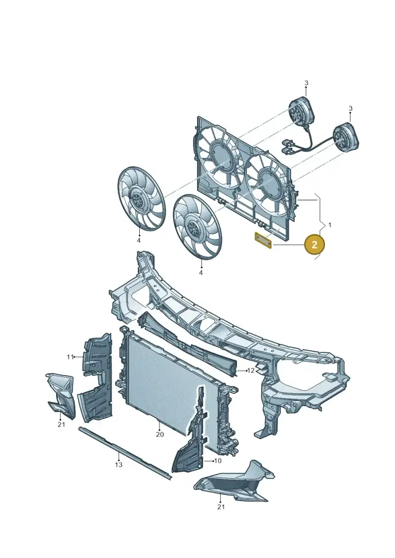 8K0121223A — Audi A7 Sportback (2010-2015) diagram 696121900, position 2