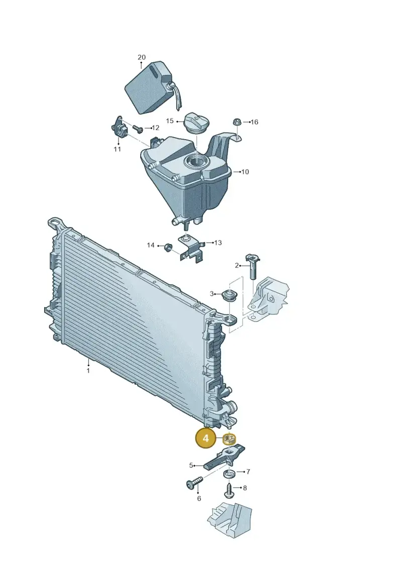 8K0121276A — Audi RS4 Av. qu. 4.2 (2012-2015) diagram 695121700, position 4