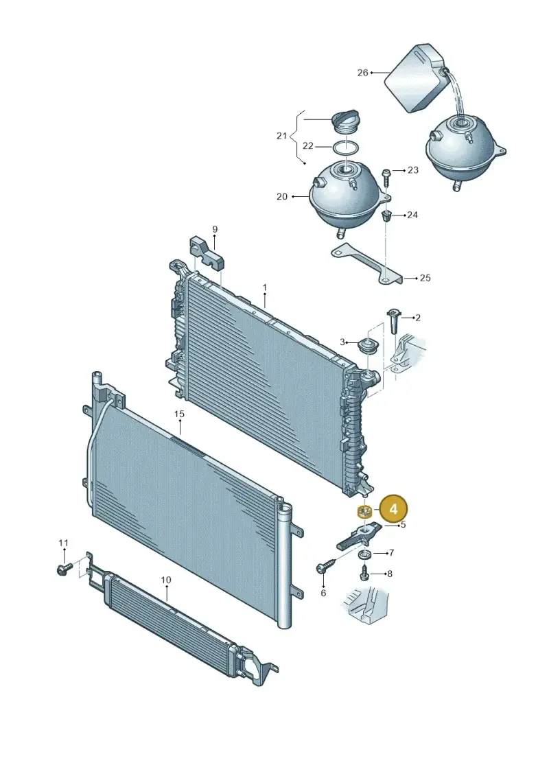 8K0121276A — Audi RSQ3 qu. 2.5 (2013-2018) diagram 764121700, position 4