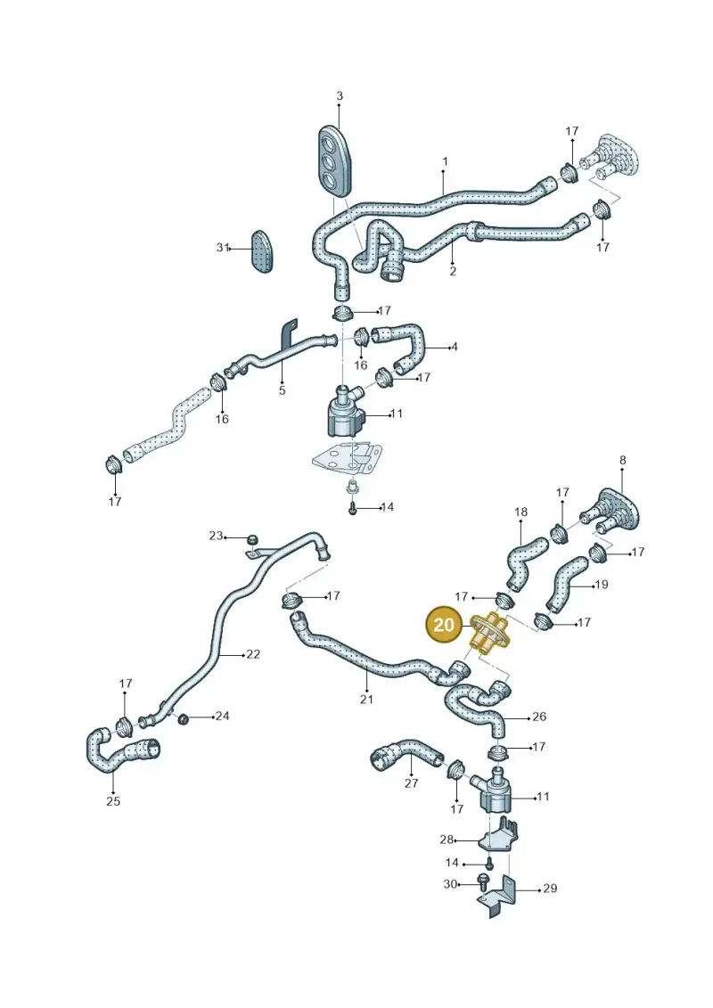 8K0122291A — Audi A4L 2.0 (2008-2012) diagram 669819080, position 20