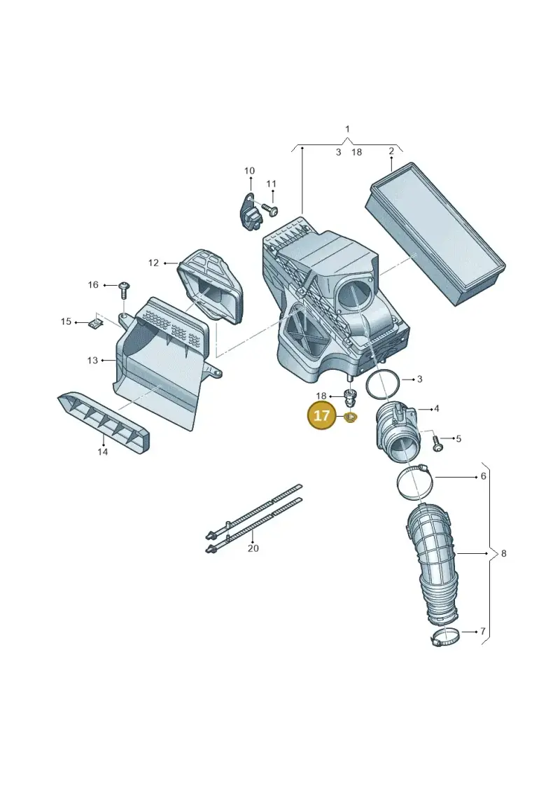 8K0129697 — Audi Q5 qu. 2.0 (2009-2018) diagram 620133200, position 17