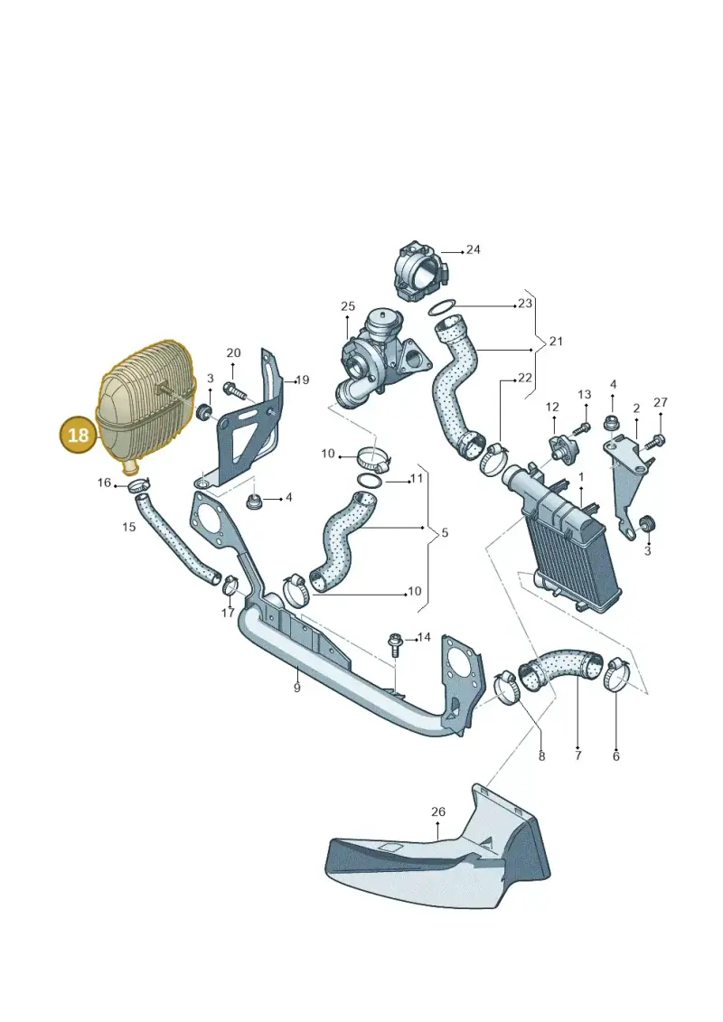 8K0129955A — Audi A6 2.7 TDI (2008-2011) diagram 454145830, position 18