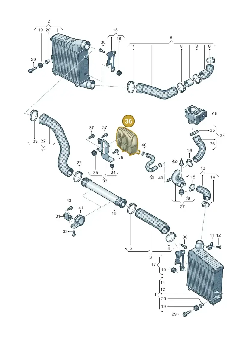 8K0129955A — Audi A8L qu. 3.0 TDI (2013-2018) diagram 771145440, position 36