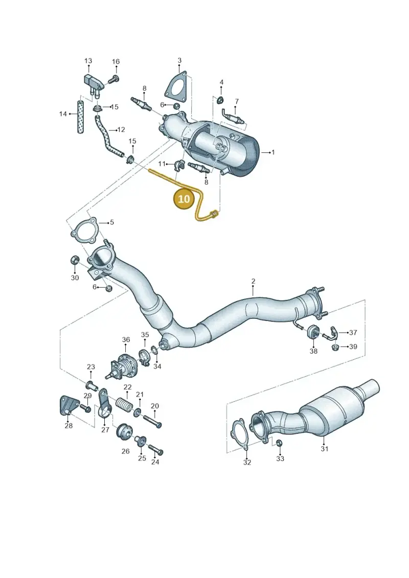 8K0131205D — Audi A4                08> (2007-) diagram 636253750, position 10