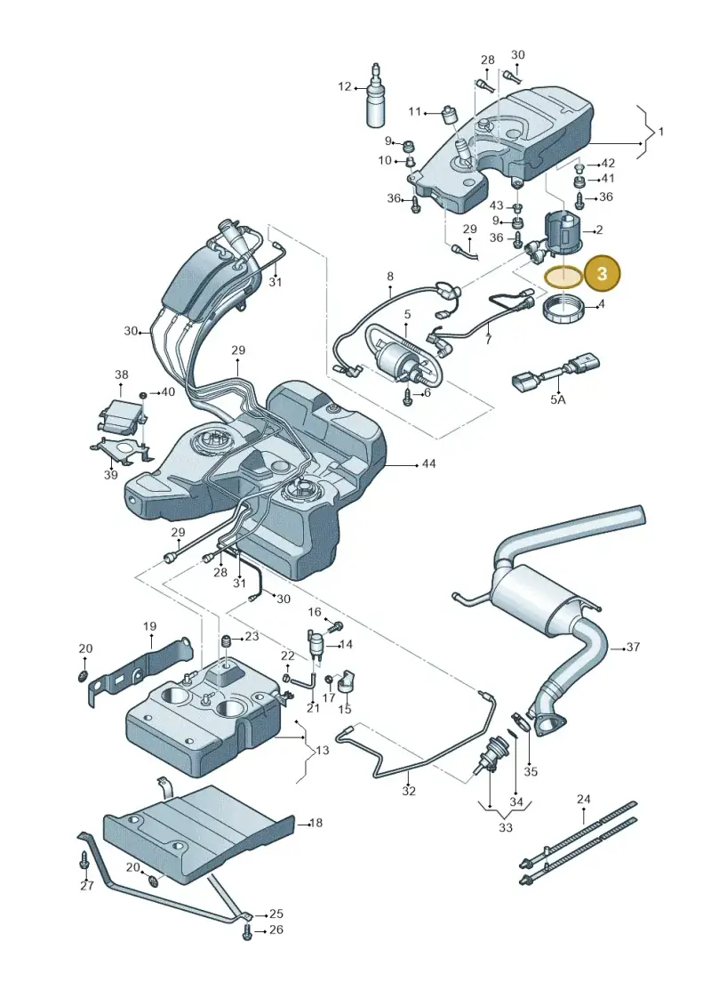 8K0131357 — Audi Q7 qu. 3.0 TDI (2009-2015) diagram 493201050, position 3