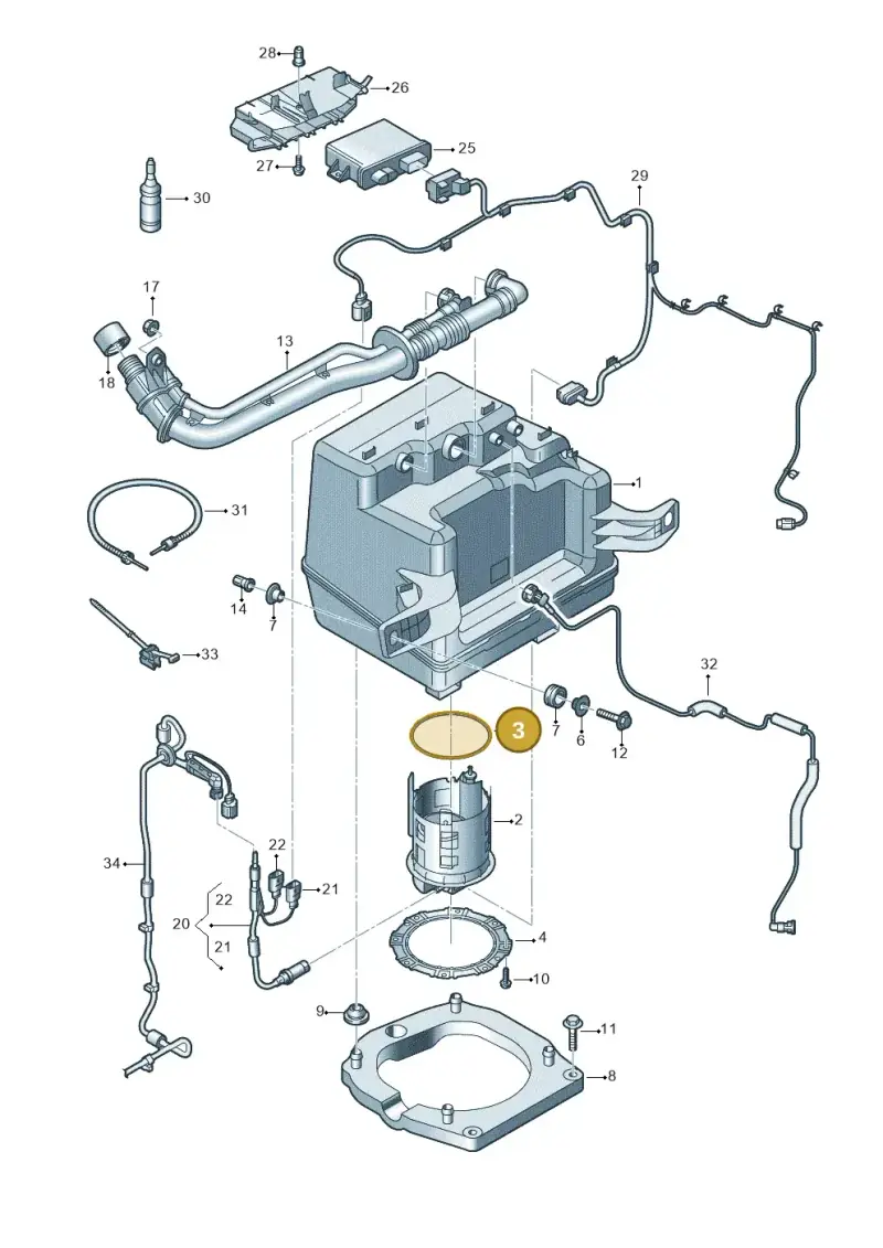 8K0131357 — Audi A8L qu. 3.0 TDI (2013-2018) diagram 771201150, position 3