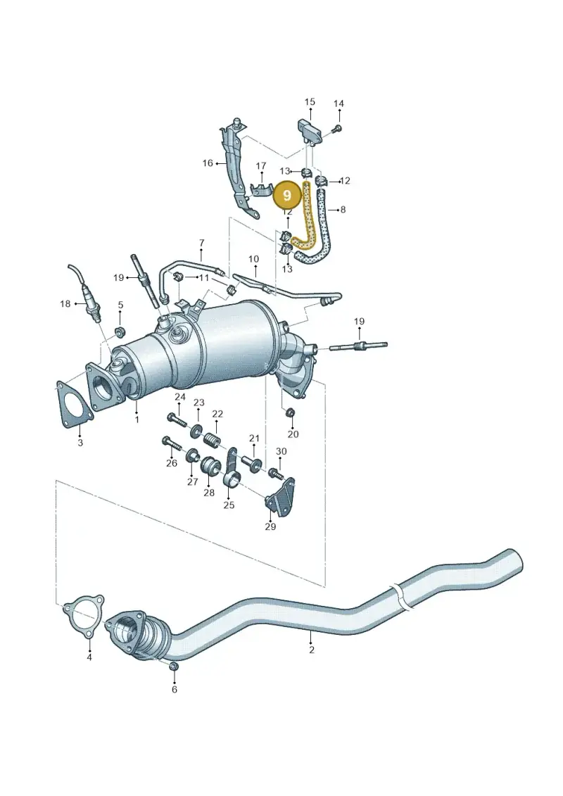 8K0131850L — Audi A4 Av. Allroad (2008-2016) diagram 636253500, position 9