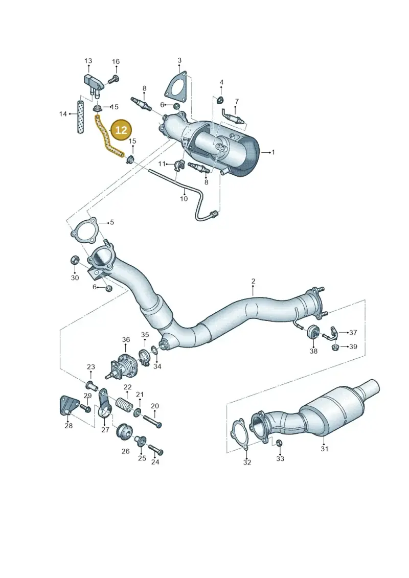 8K0131850M — Audi A4 av. 2.0 tdi (2011-2015) diagram 636253750, position 12