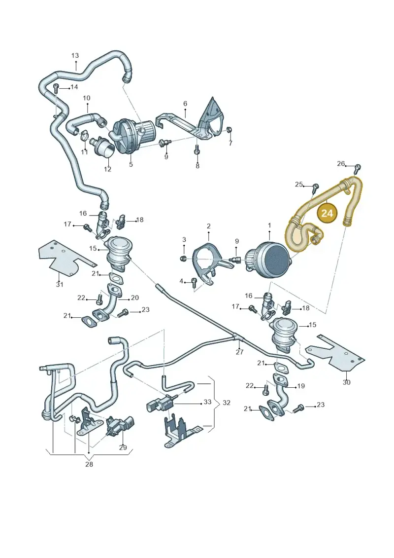8K0133817B — Audi RS4 Av. qu. 4.2 (2012-2015) diagram 618131350, position 24