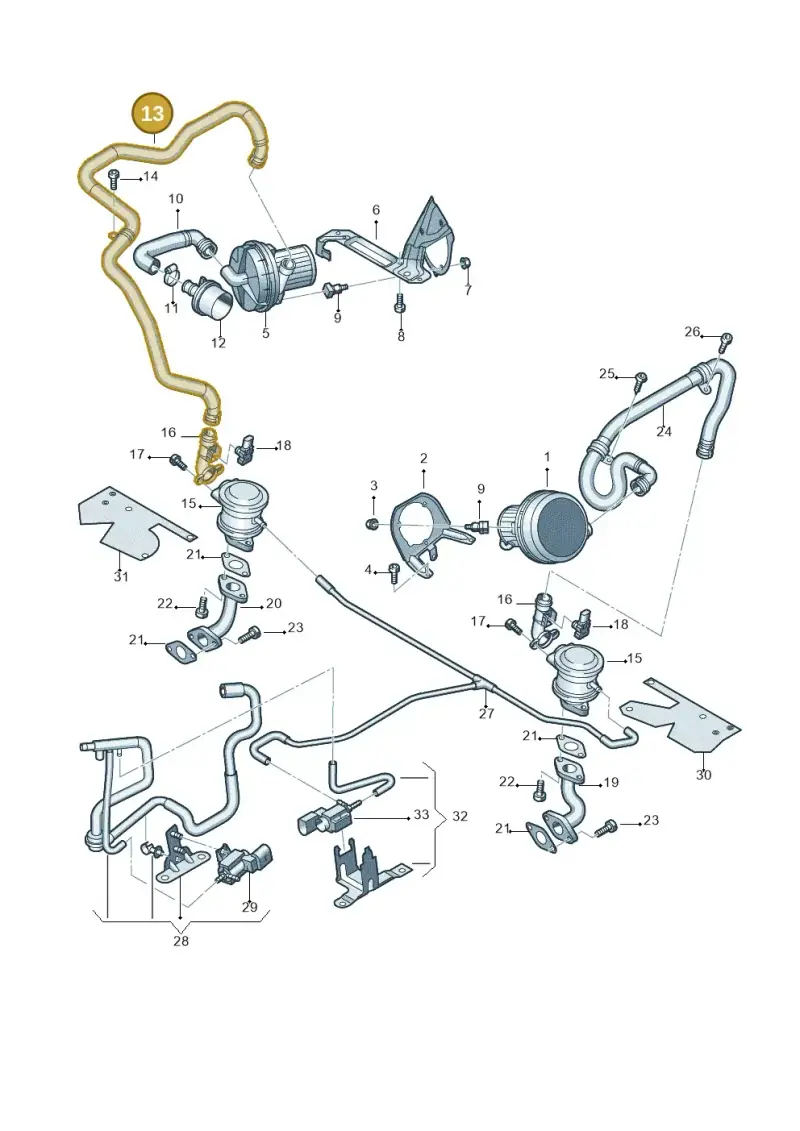8K0133818C — Audi RS4 Av. qu. 4.2 (2012-2015) diagram 618131350, position 13