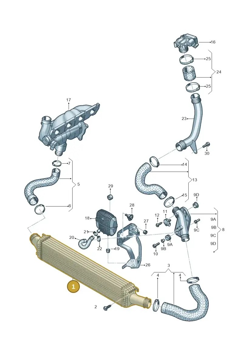 8K0145805P — Audi A6 1.8 (2015-2019) diagram 717145450, position 1