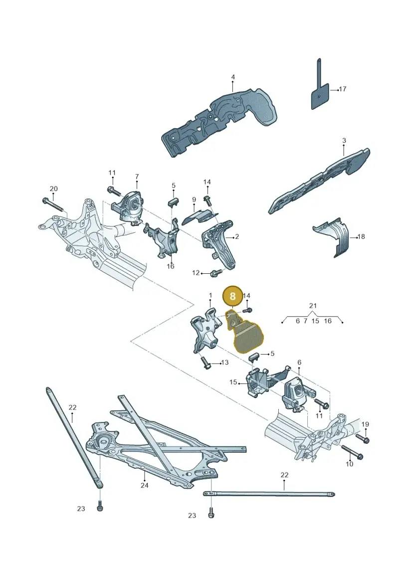 8K0199387P — Audi RS5 Cabrio (2012-2015) diagram 759199000, position 8