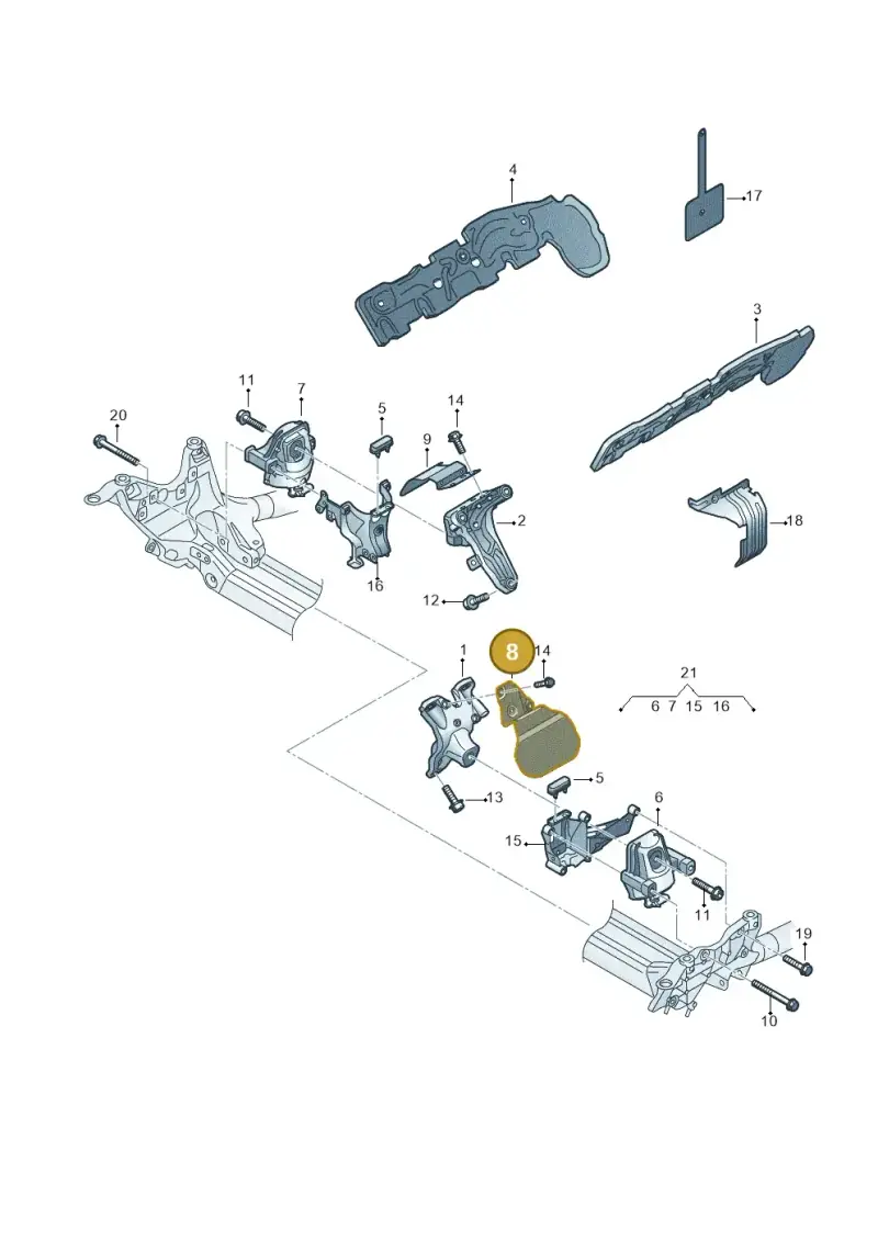 8K0199387P — Audi RS4 Av. qu. 4.2 (2012-2015) diagram 750199000, position 8