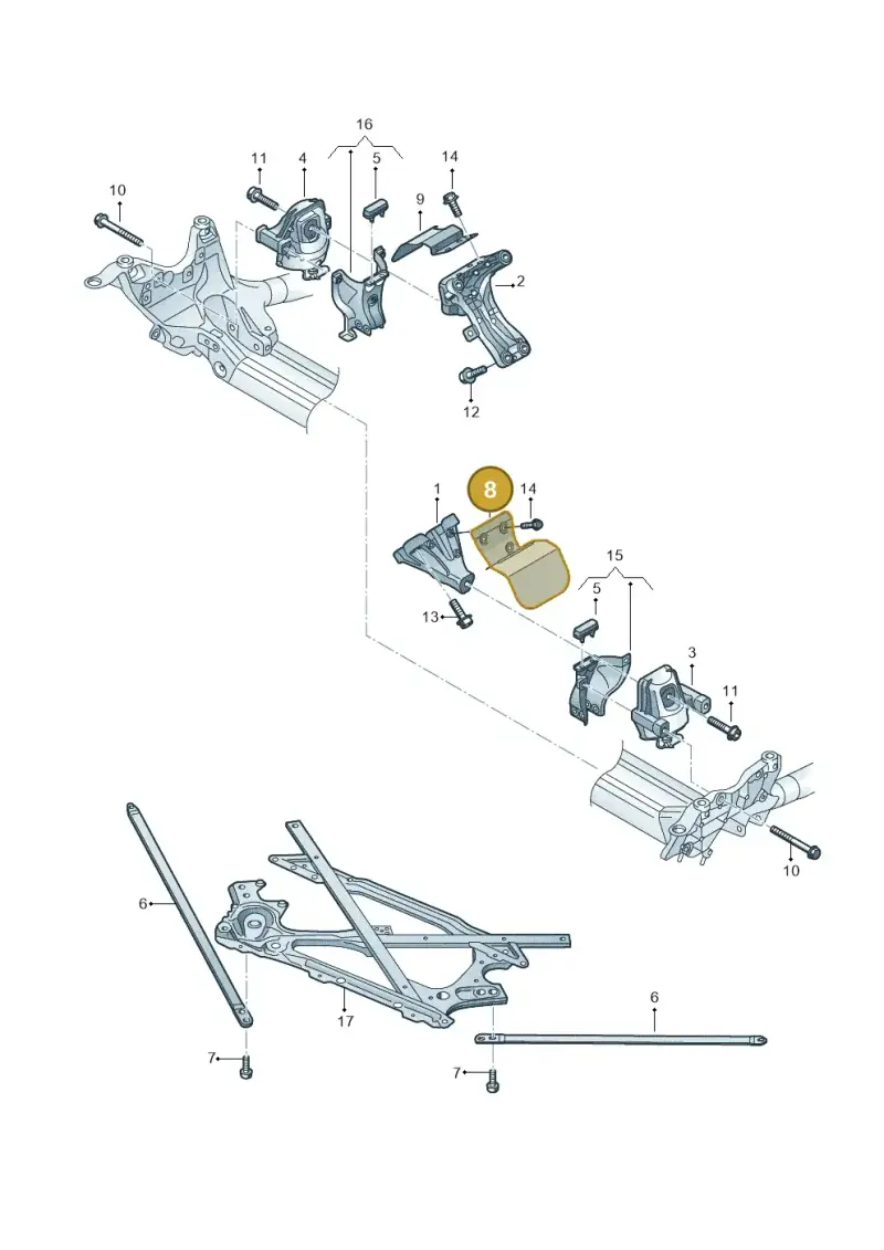 8K0199387S — Audi A5 Cabrio 2.0 (2008-2012) diagram 670199550, position 8