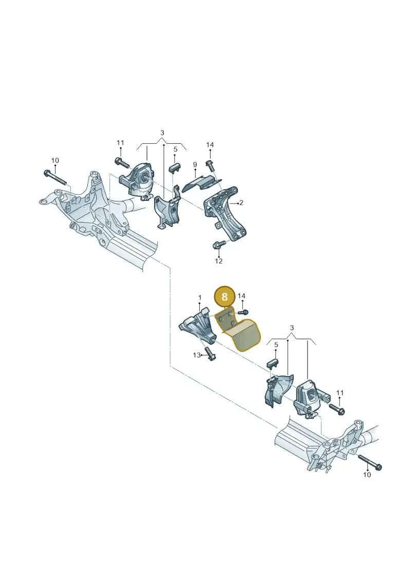 8K0199387S — Audi A4 Av. Allroad (2008-2016) diagram 673199600, position 8