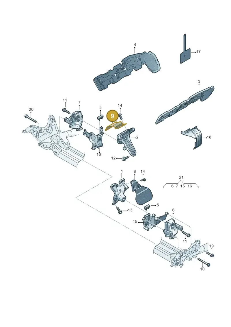 8K0199388AR — Audi RS4 Av. qu. 4.2 (2012-2015) diagram 750199000, position 9