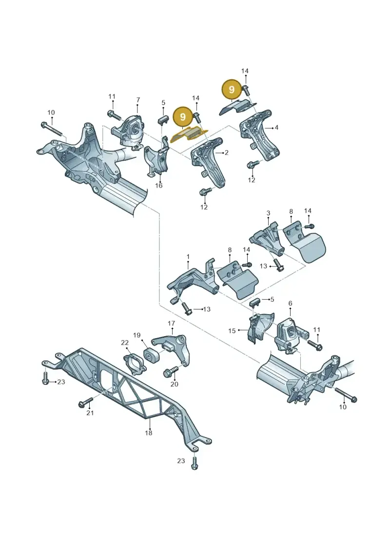8K0199388BD — Audi A6 Av. qu. 3.0 (2012-2018) diagram 696199510, position 9