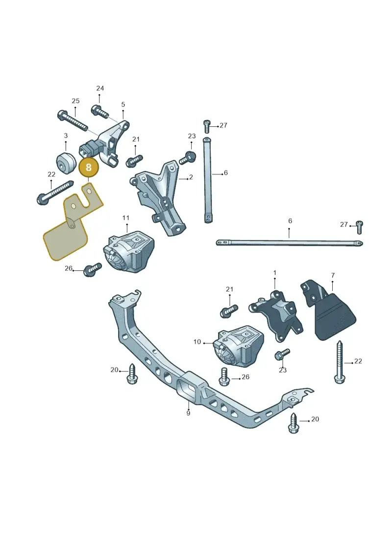 8K0199388BF — Audi A5 Cabrio 2.0 (2008-2012) diagram 670199050, position 8