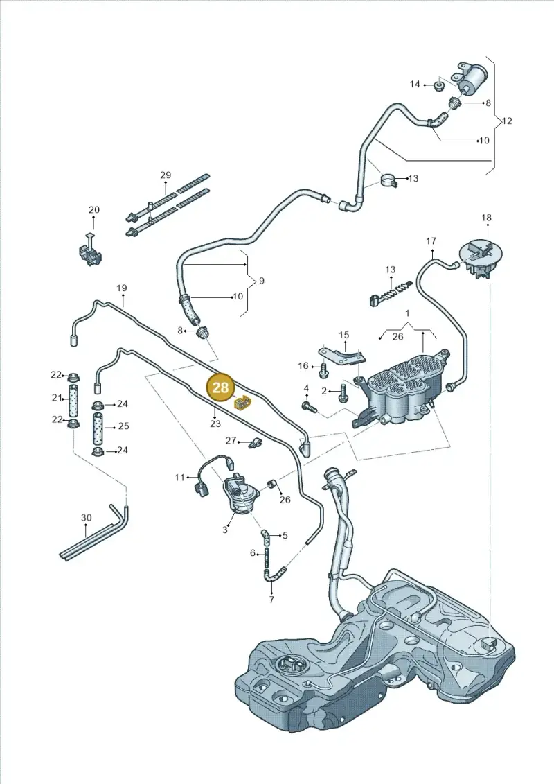 8K0201449L — Audi Q5 qu. 2.0 TDI (2008-2012) diagram 620201600, position 28