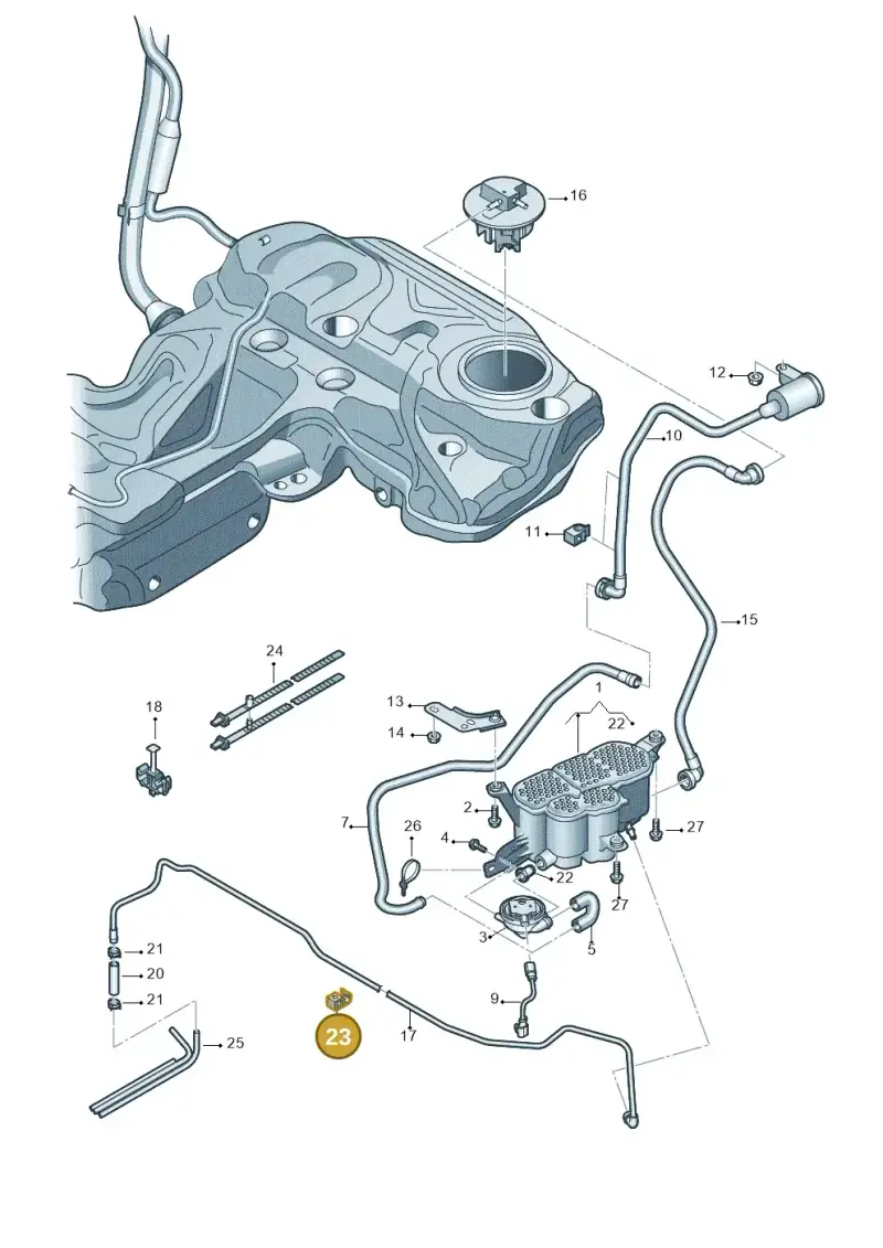 8K0201449L — Audi Q5 qu. 2.0 TDI (2012-2017) diagram 673201700, position 23