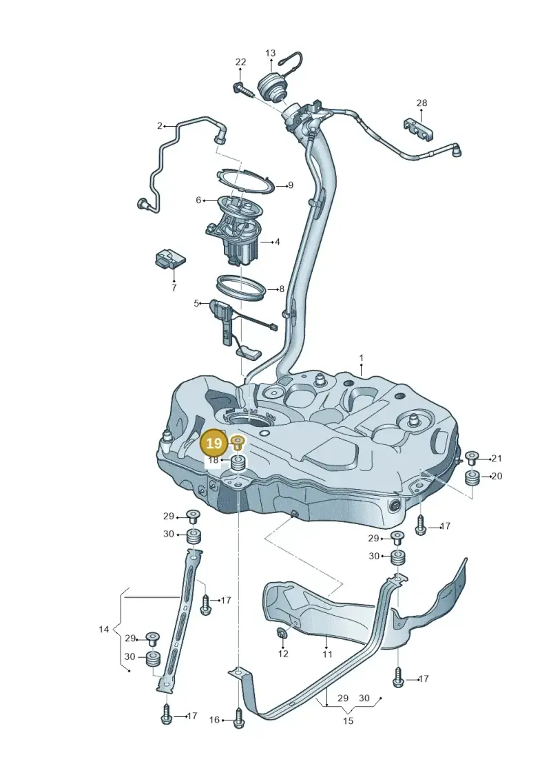 8K0201693B — Audi A5 Cabriolet (2016-2025) diagram 848201000, position 19