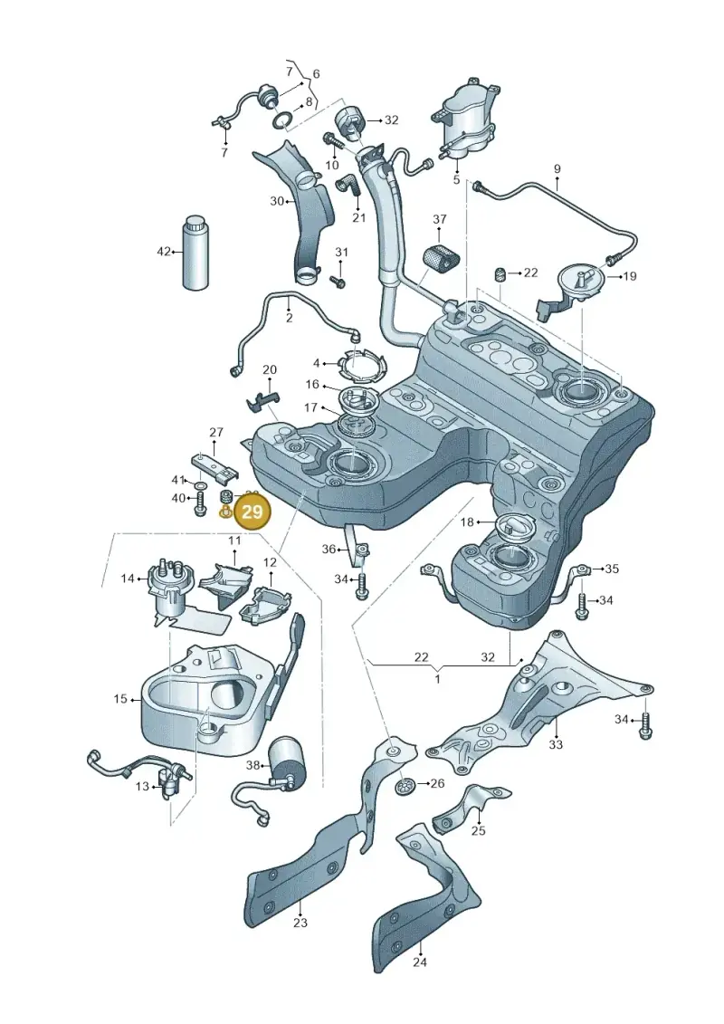 8K0201693C — Audi A8L qu. 3.0 TDI (2013-2018) diagram 696201000, position 29