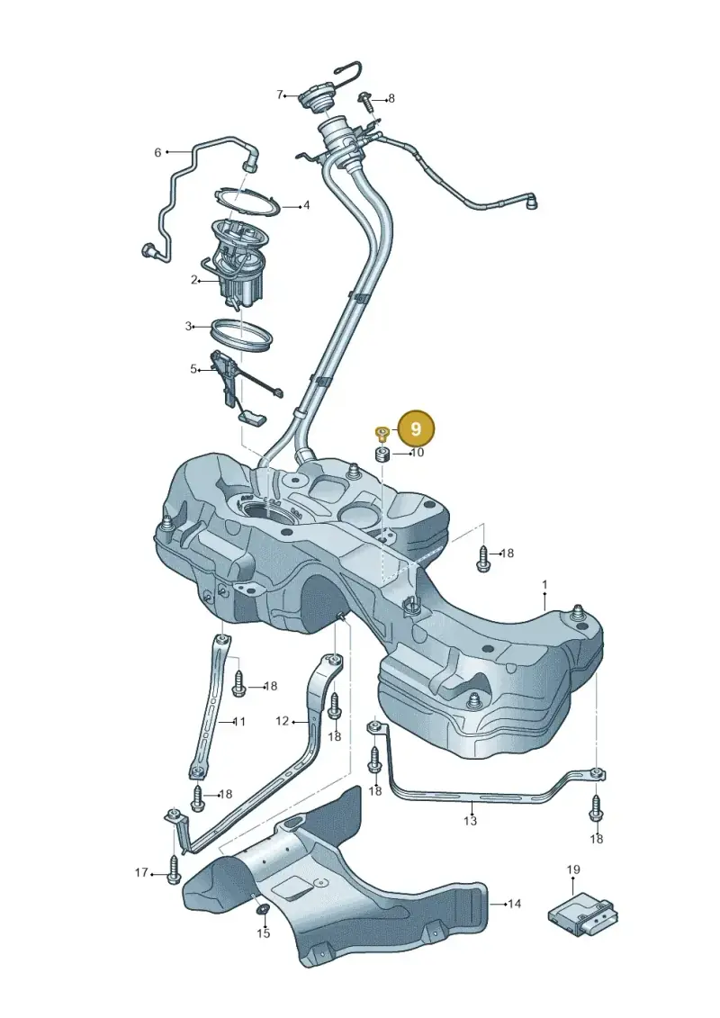 8K0201693D — Audi RS4 Avant (2017-) diagram 847201000, position 9