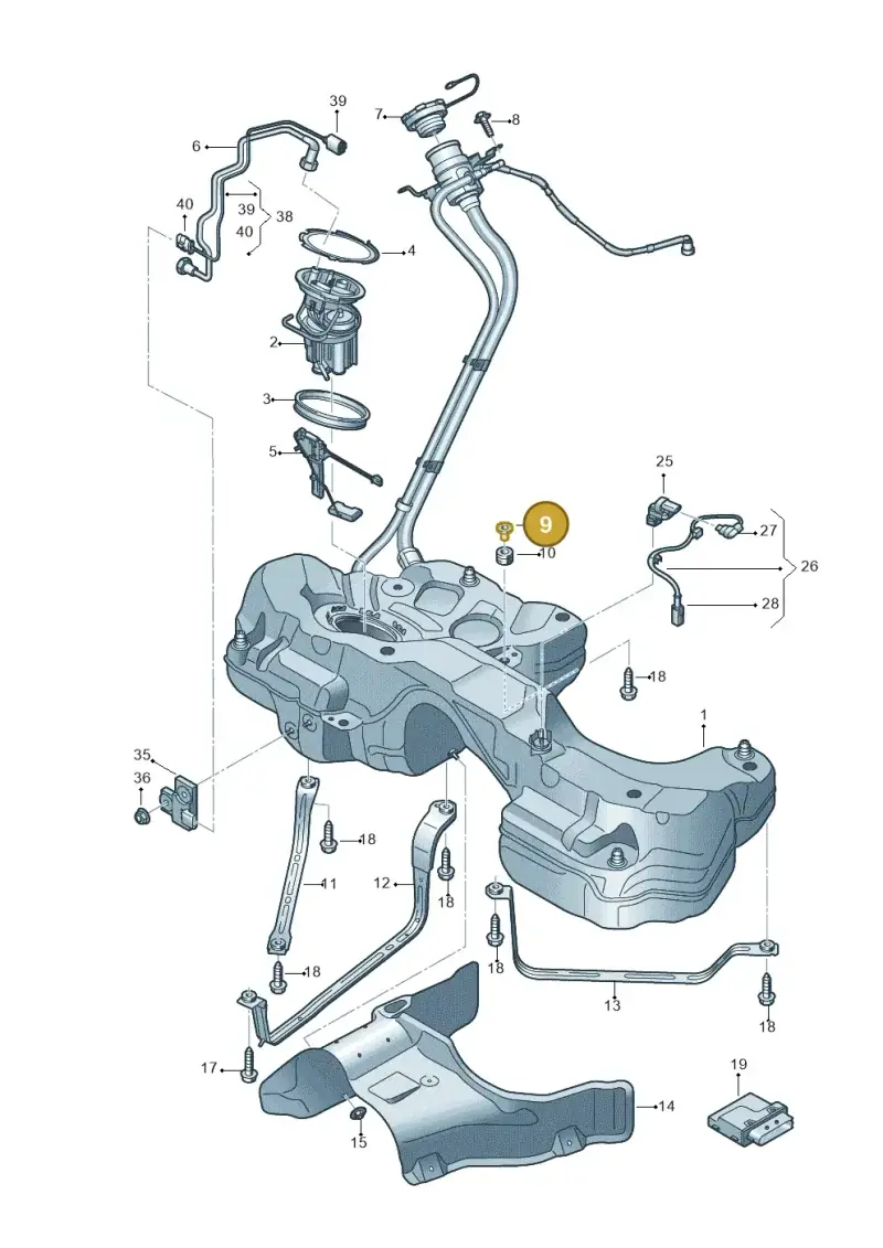 8K0201693D — Audi RS4 Avant (2017-) diagram 847201200, position 9