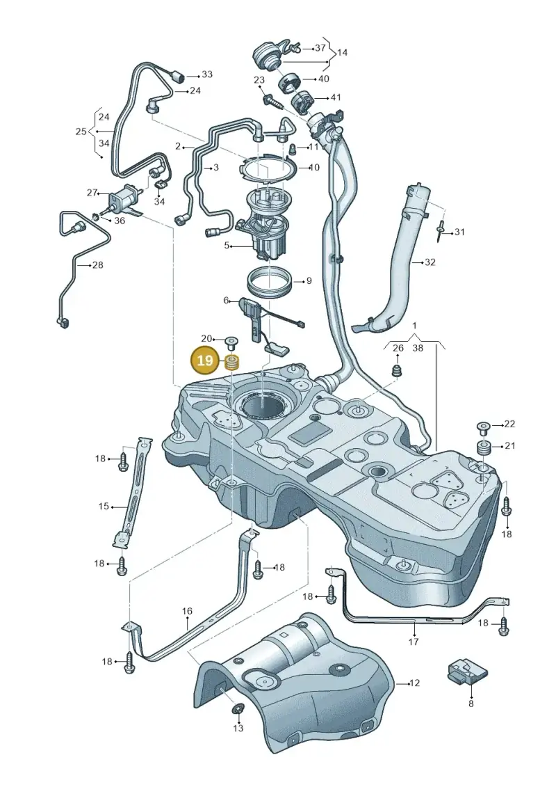 8K0201840B — Audi Q5 (2016-2025) diagram 896201250, position 19