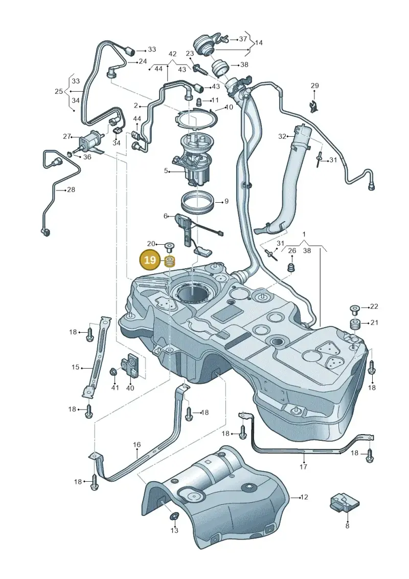 8K0201840B — Audi Q5 (2016-2025) diagram 896201350, position 19
