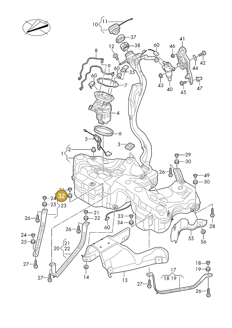 8K0201840B — Audi A5 Limousine (2024-2025) diagram 8wh201000, position 32