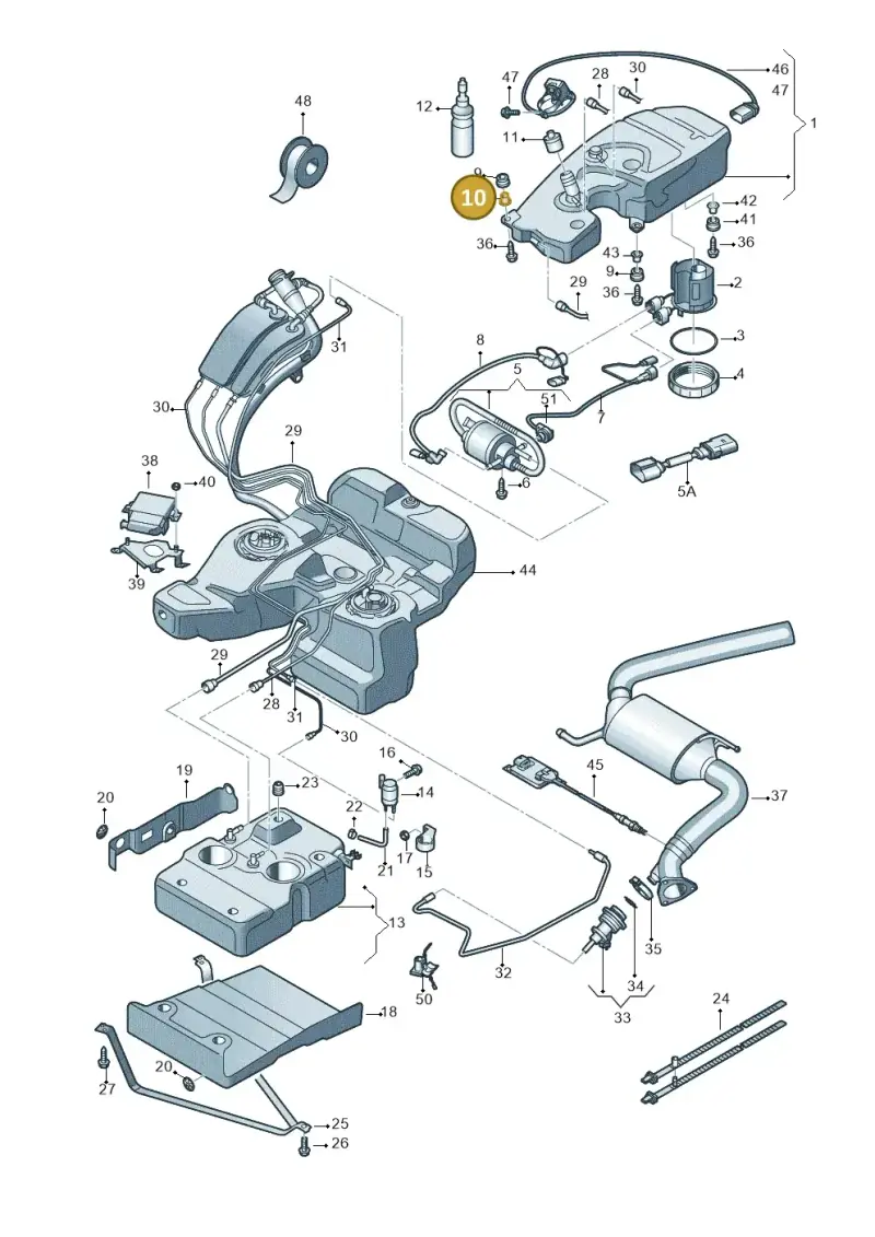8K0201840F — Audi Q7 qu. 3.0 TDI (2009-2015) diagram 675201060, position 10