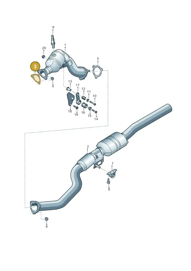 8K0253115A — Audi A8L qu. 3.0 TDI (2013-2018) diagram 696253500, position 3