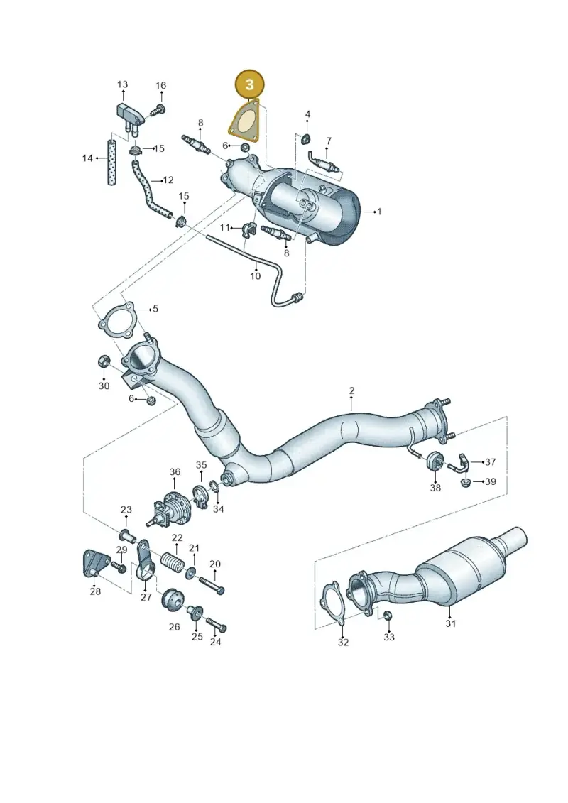 8K0253115B — Audi A4                08> (2007-) diagram 636253750, position 3