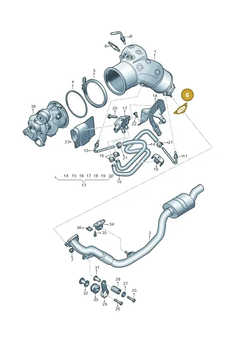 8K0253115K — Audi A6 2.0 (2018-) diagram 838253460, position 6