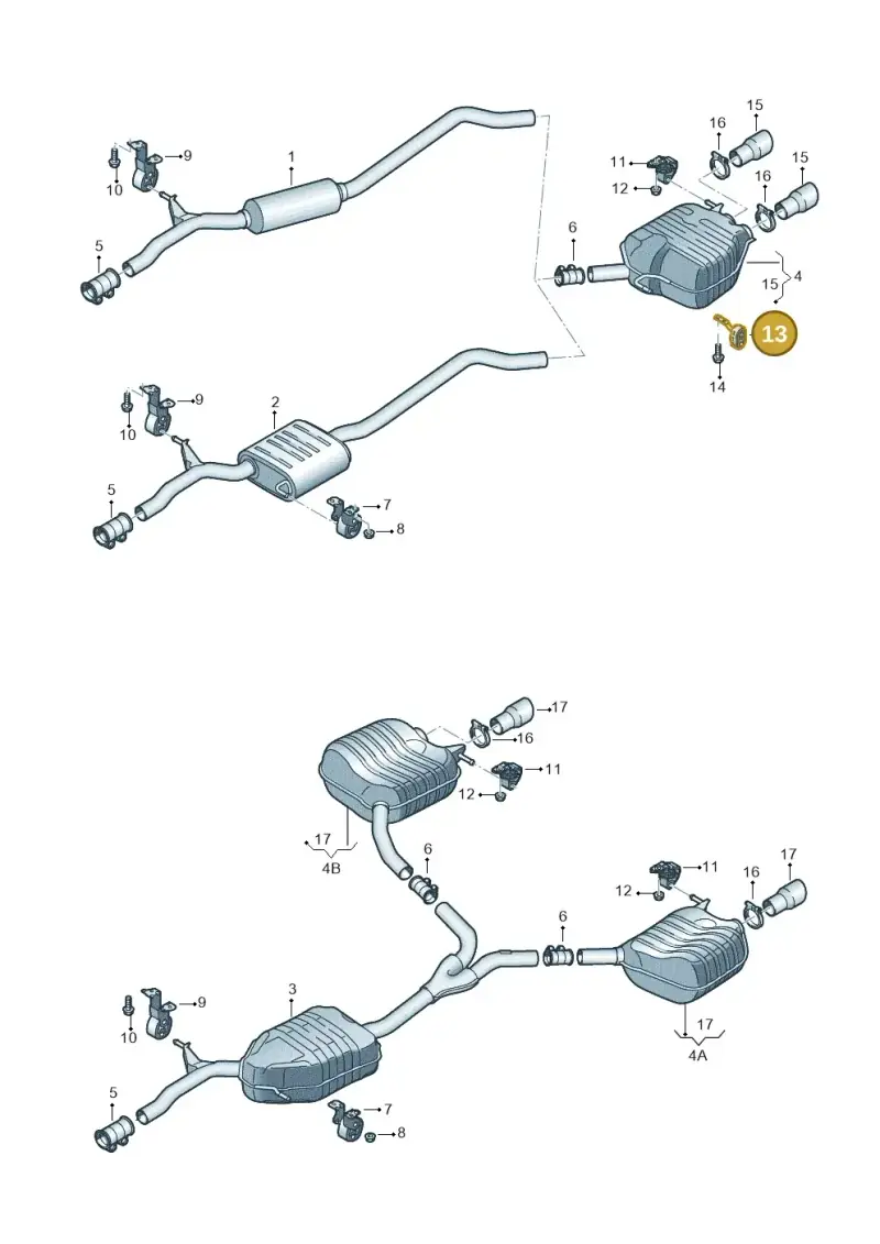 8K0253144A — Audi A5 Sportback (2011-2017) diagram 620253920, position 13