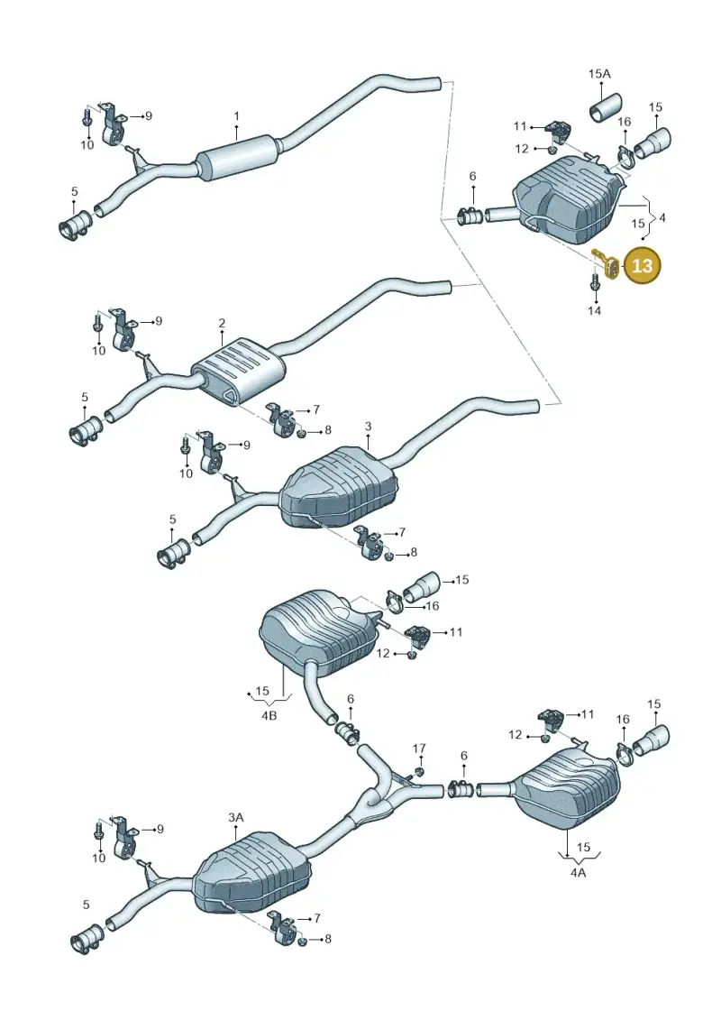 8K0253144A — Audi A4 av. 2.0 tdi (2011-2015) diagram 636253900, position 13