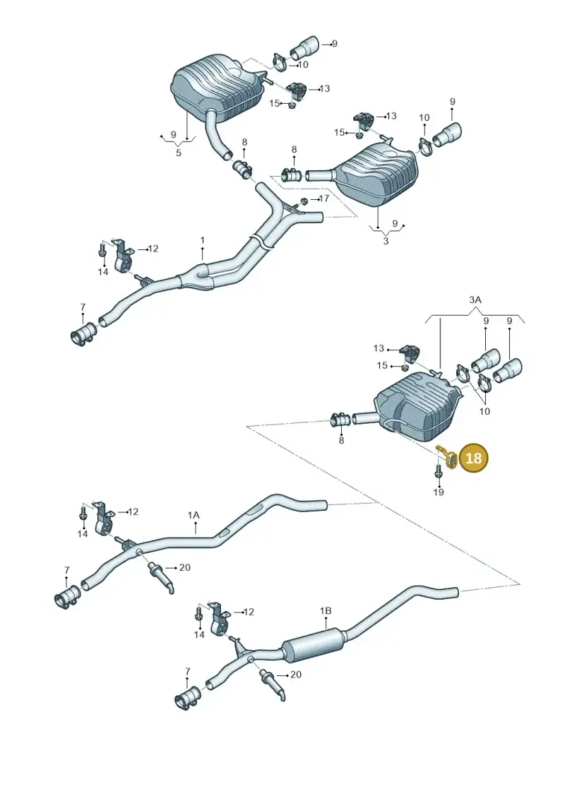 8K0253144A — Audi A4 Av. Allroad (2008-2016) diagram 673253950, position 18