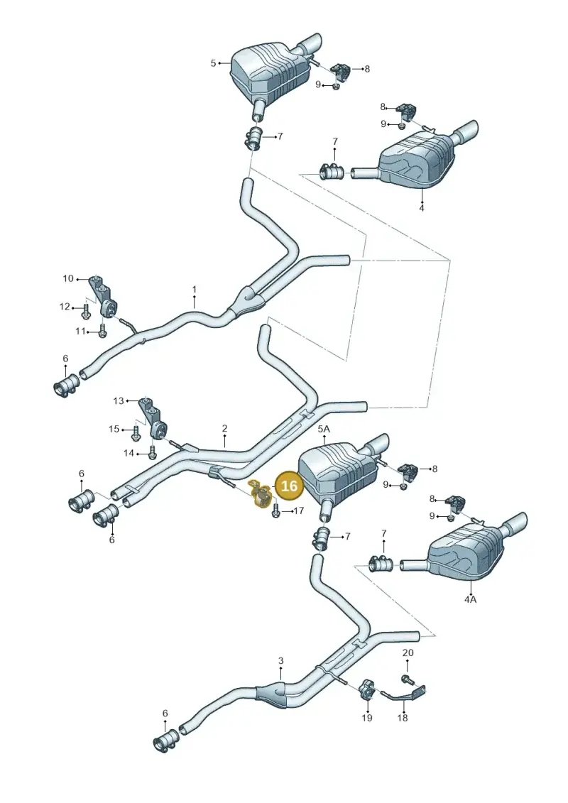 8K0253144F — Audi A6 Av. qu. 3.0 (2012-2018) diagram 738253900, position 16