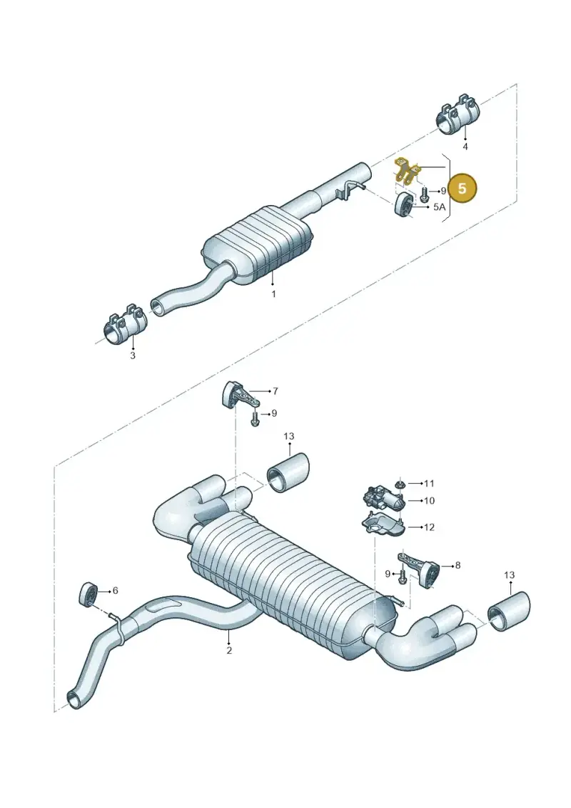8K0253144F — Audi A1 Sportback (2014-2018) diagram 792253950, position 5
