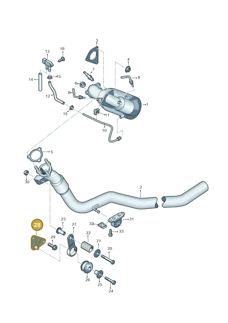 8K0253376B — Audi A6 Av. qu. 3.0 (2012-2018) diagram 620253700, position 28