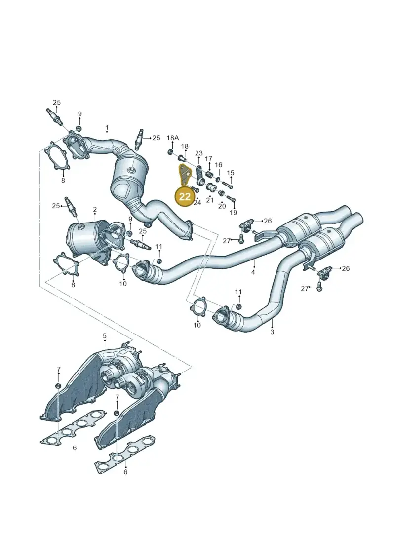 8K0253376B — Audi RS6 Avant (2013-2018) diagram 711253750, position 22
