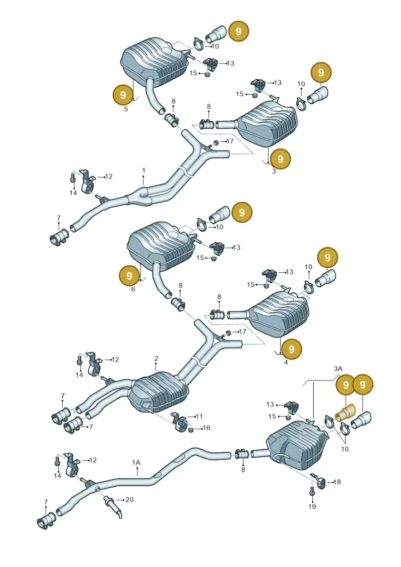8K0253683E — Audi A4 av. 2.0 tdi (2011-2015) diagram 620253950, position 9