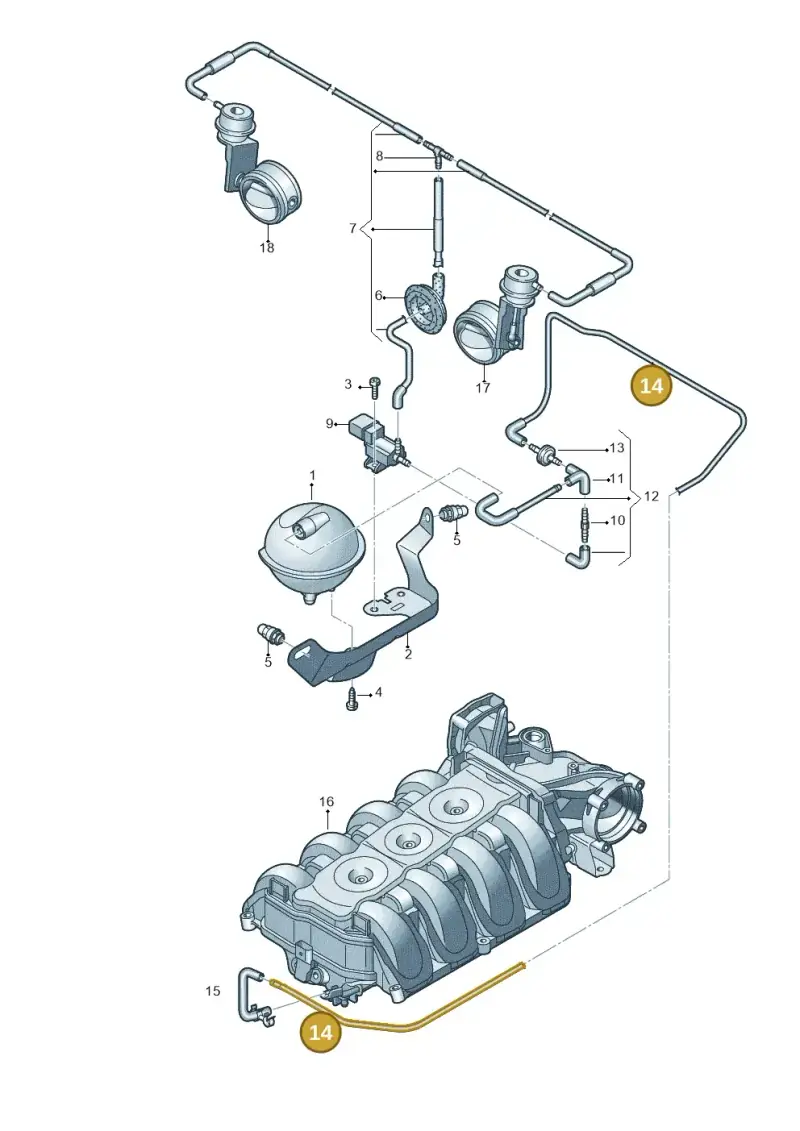 8K0253760G — Audi RS4 Av. qu. 4.2 (2012-2015) diagram 750131800, position 14