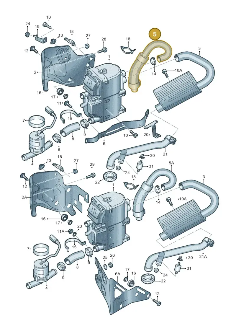 8K0261225A — Audi A6 Av. qu. 3.0 (2012-2018) diagram 620819160, position 5